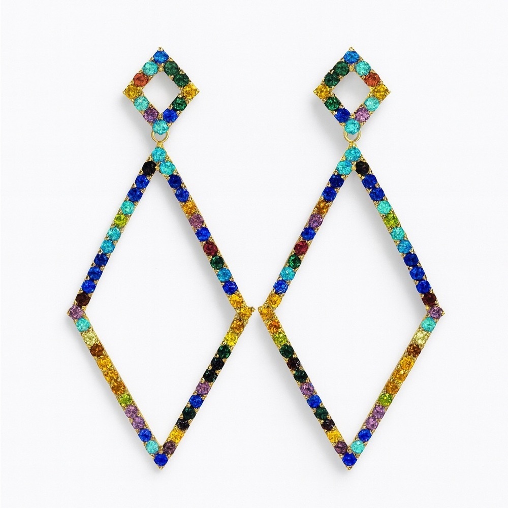 ⚜️ Multicolor Gemstone Drop Earrings